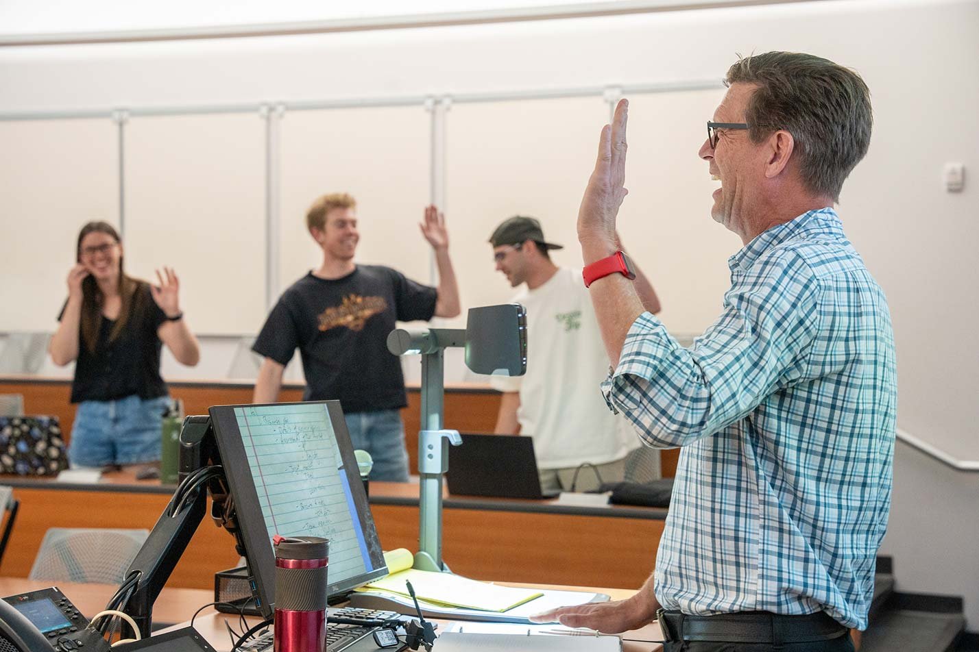 An interactive classroom activity with an instructor illustrates collaborative learning in ASU's Accountancy and Data Analytics program.