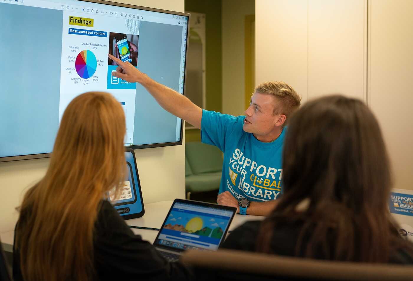 ASU student engages with global technolgy and development efforts throgh Arizona State University's SolarSPELL, a TIME-recognized innovaiton initiative.