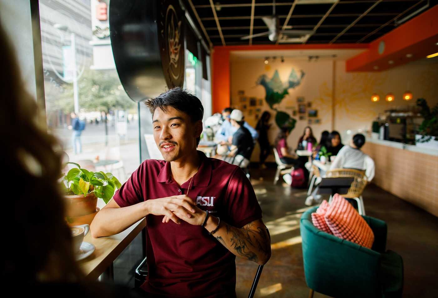 Arizona State Unversity masters student in sustainability engages with his community partner on capstone project that led to improvements in supply chain efforts of local business.
