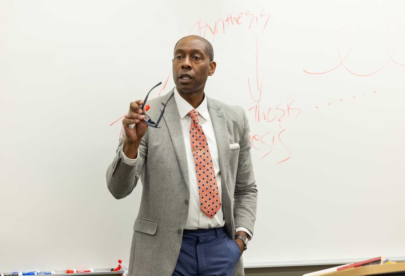 A professor lectures a African and African American Studies class, showcasing student experience in the certificate.