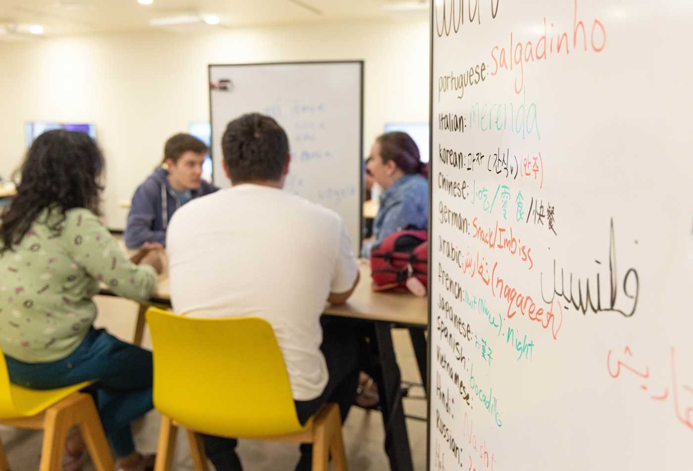 Students discuss world languages in class, reflecting global perspectives in ASU's International Relations, BS program.