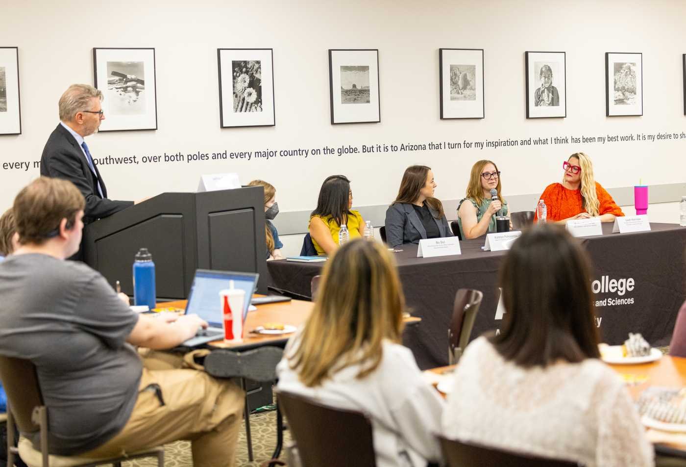 A panel discussion connections art and culture in the BA in Transborder Chicana/o and Latina/o Studies.