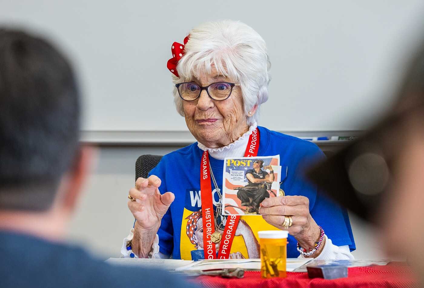 A veteran shares her military story with a group, connecting service and history in ASU's Military Studies certificate.