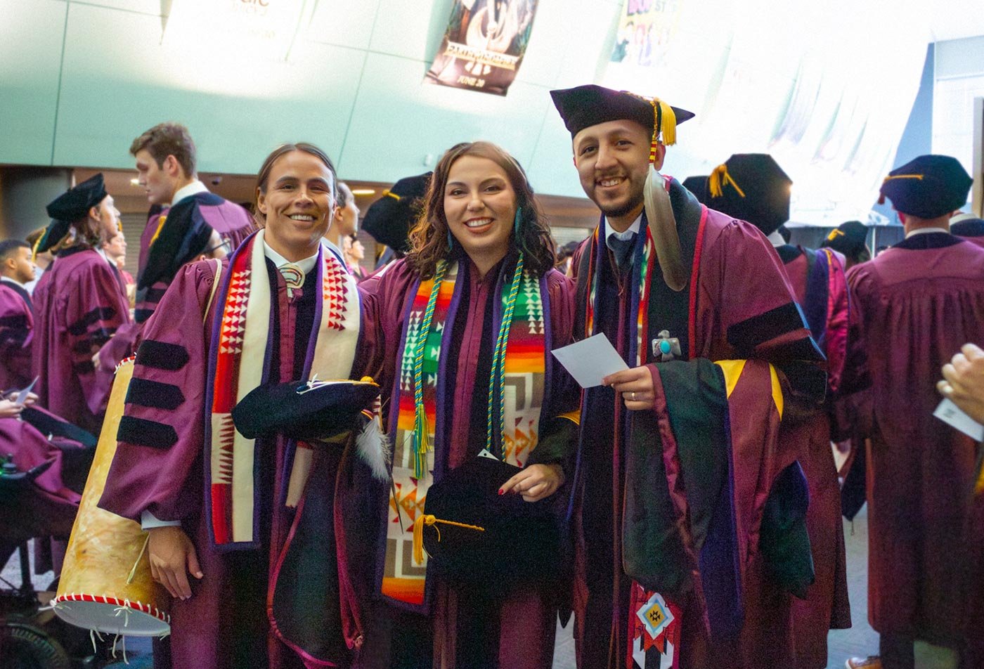 Graduates celebrating their achievements in ASU's Tribal Policy, Law and Government, LLM degree.