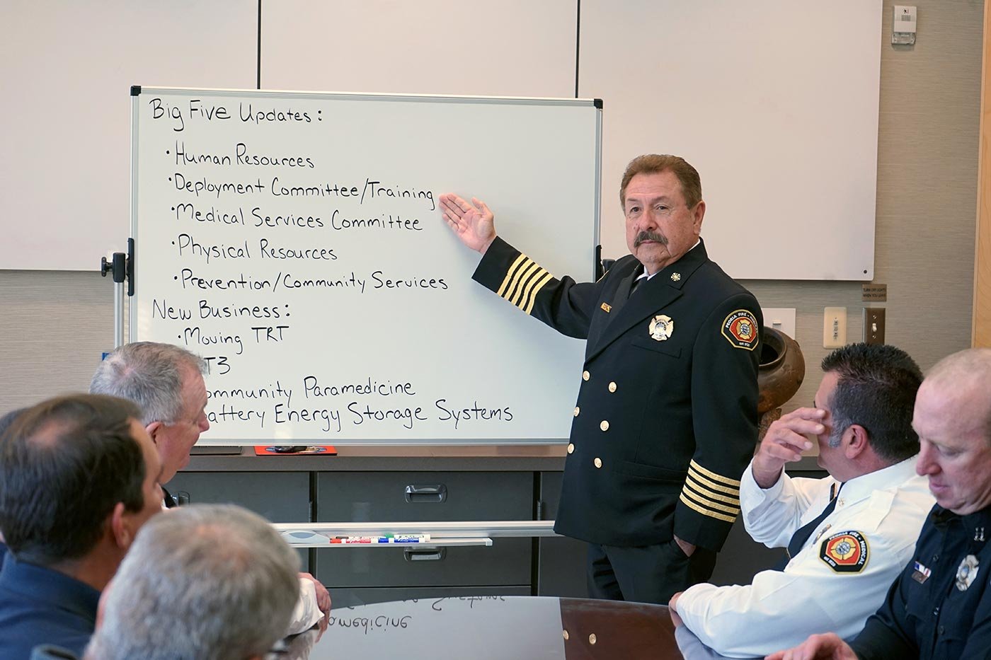 Uniformed participants take part in a leadership training session, reflecting practical skills central to this ASU program.