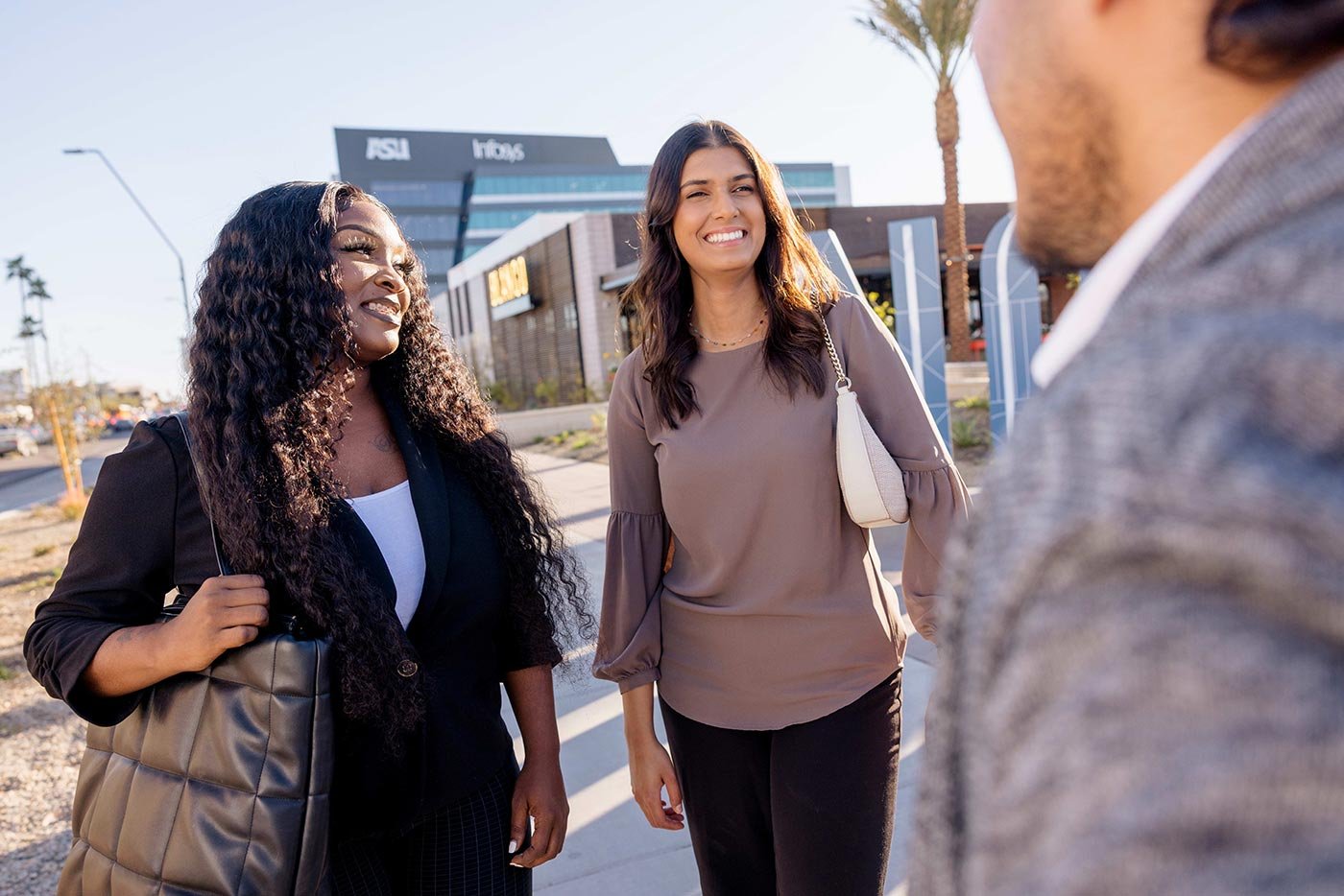 Students in the Convention Sales and Meeting Planning certificate program participate in networking activities outdoors.