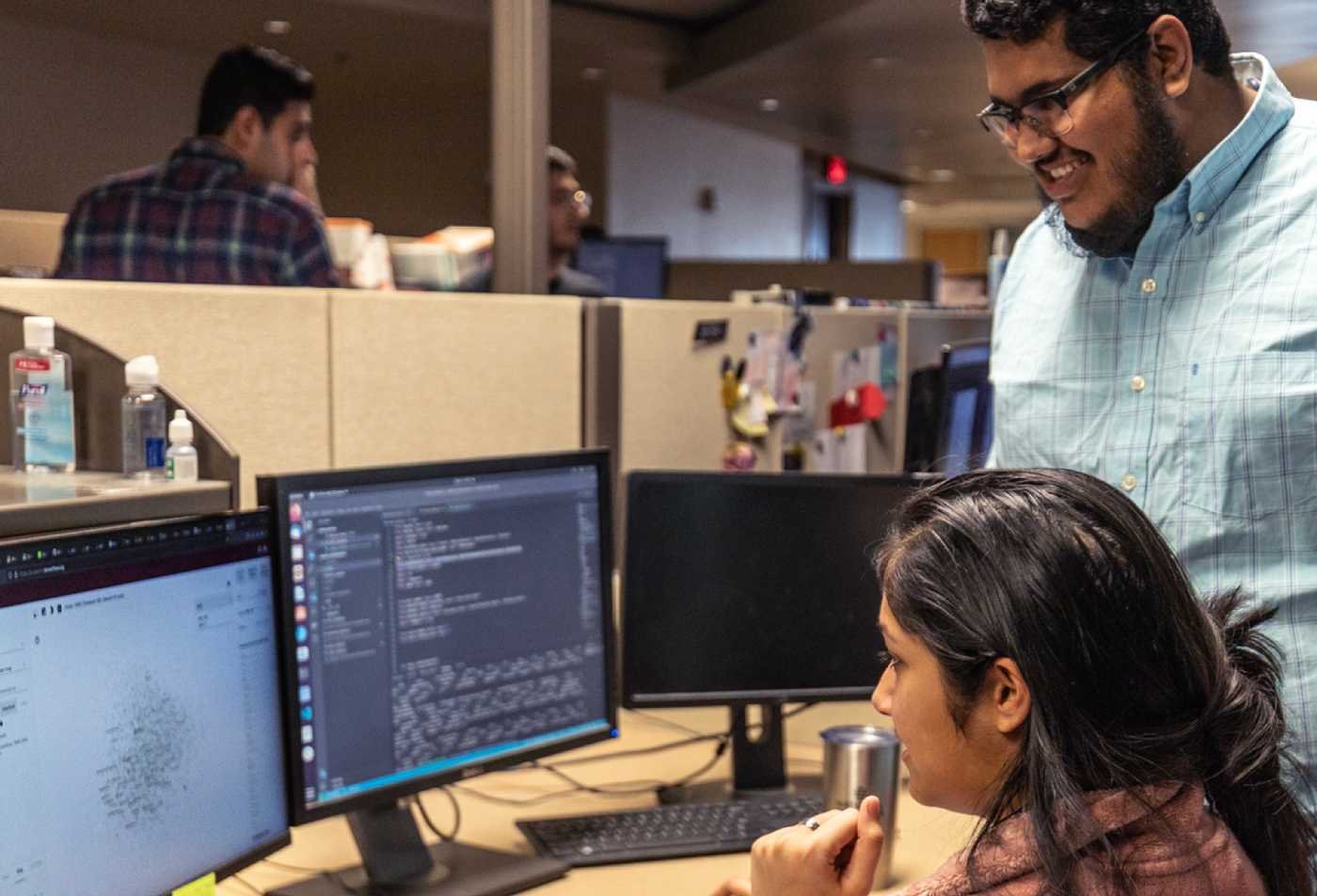 Students analyze data at computer workstations, building analytical skills in ASU's Data Science certificate.